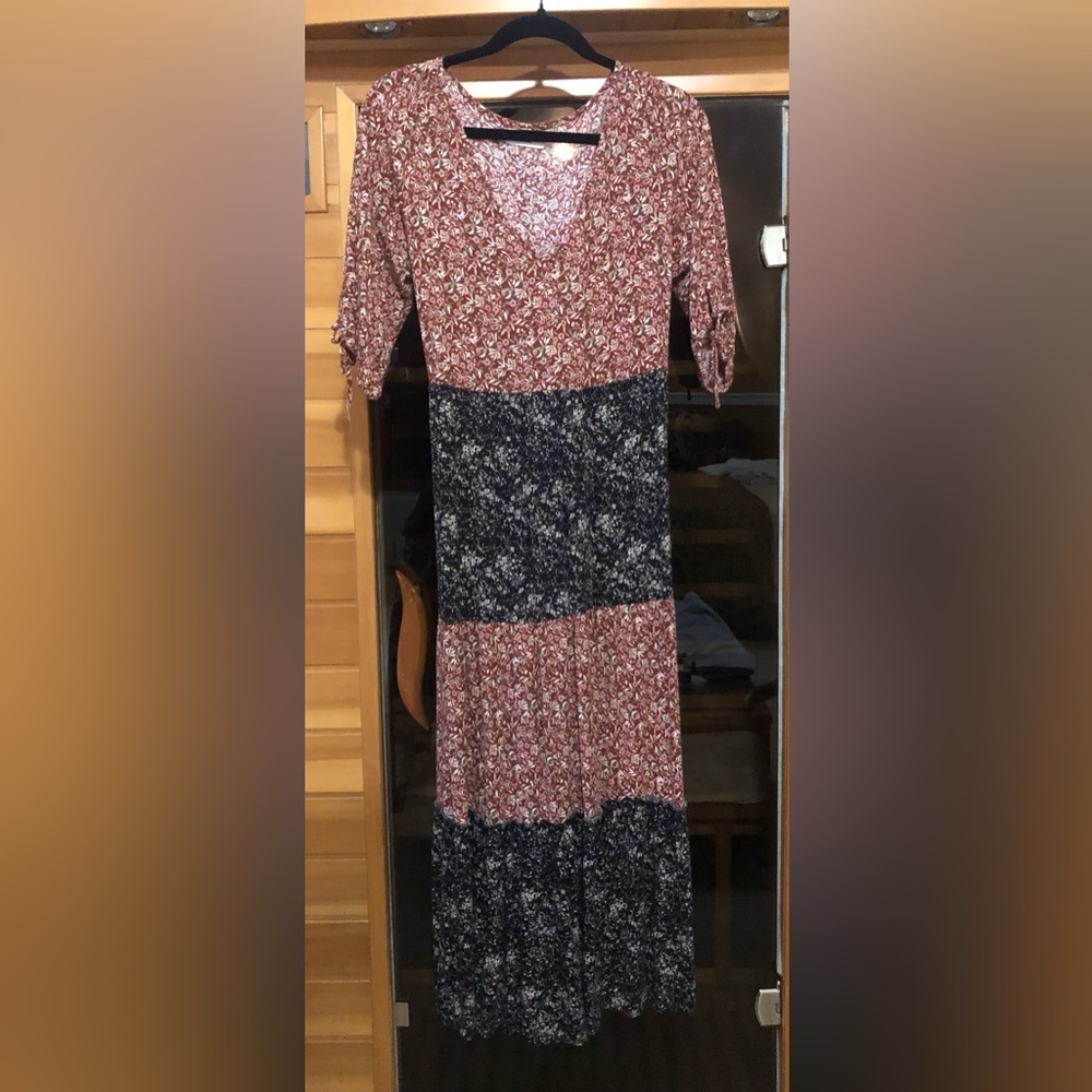 Natural Life Red and Pink Floral Dress